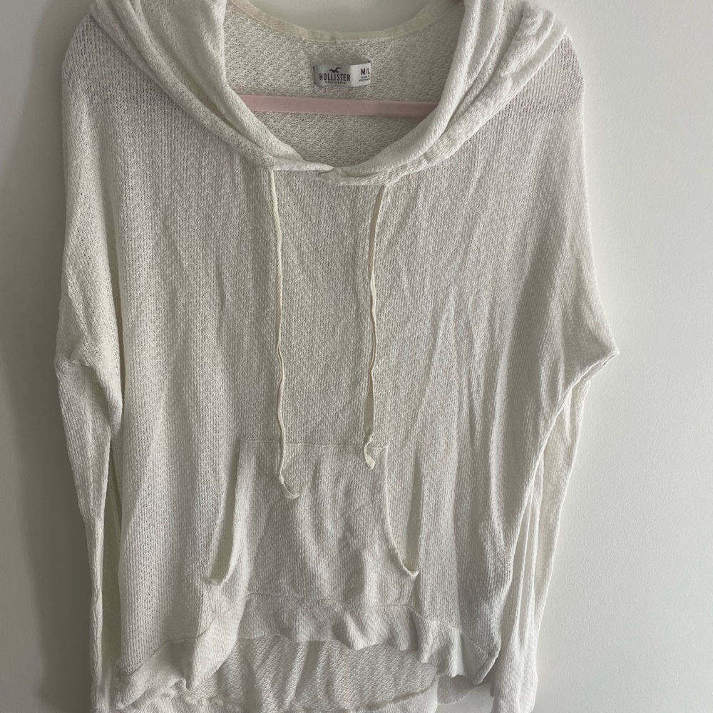 Hollister Cream Textured Knit Sweater